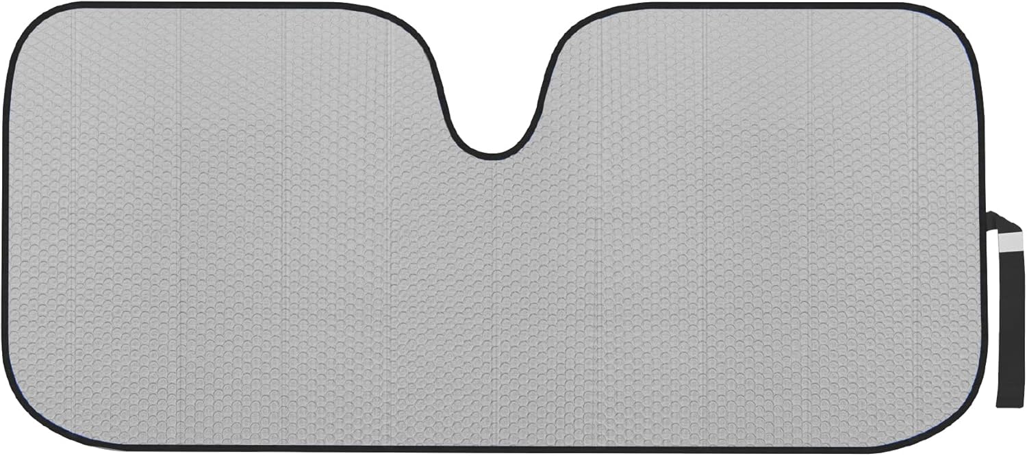 715zOGhII5L._AC_SL1500_.jpg Motor Trend Gray Accordion Folding Car Windshield Sun Shade - Blackout Sun Visor for Car Windshield - Foldable Jumbo Sunshade and Front Window Truck Sun Screen for UV Sun Protection - 66 x 27 - Image 1