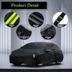 Car Cover Custom Fit for Toyota Corolla 2000-2025, Honda Civic 1991-2025, Waterproof All Weather Full Exterior Cover Rain Sun Protector Car Cover with Door Zipper - Image 2