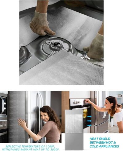 12'' X 48’'Aluminized Heat Shield Mat Thermal Barrier Adhesive Backed Heat Blanket, Fiberglass Insulation Reflective Material High Temp Protection - Image 6