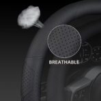 Leather Steering Wheel Cover for Chevy Silverado 1500 2500 3500, 14.5-15 inches Car Steering Wheel Cover with Non-Slip Breathable (Black) - Image 3