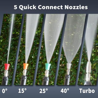 Yoking Pressure Washer, Max 150 bar, 12L/min, Power Washer for Cars, Driveways, Patios, Decks & Sidewalks, PM Inverter 3HP Motor,Horizontal Triplex Pump,60dB Quiet,with 7 Nozzles,Dual Wall/Floor Mount - Image 5