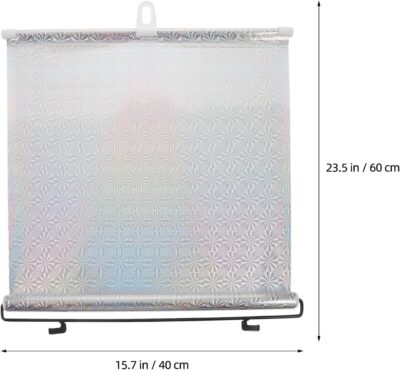 Car Side Window Sunshade with Suction Cup, Silver Laser Reflective Film, 40x60cm Retractable Privacy Shade for Automotive Heat Insulation and UV Protection, Suitable for Cars - Image 2