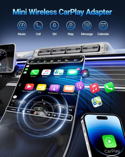 Wireless CarPlay Adapter for Apple iPhone（2026 Upgraded） Mini Design, Converts Factory Wired to Wireless Adapter for CarPlay, Plug and Play, Auto Connect Fast and Stable(Black) - Image 2