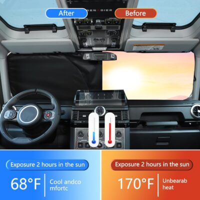 Car Windshield Compatible with INEOS Grenadier 2020-2025 Sun Shade Windshield Sunscreen Heat Shield Front Windshield Sun Shade Folding Sunshade UV Protection - Image 2