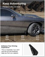 KIWI MASTER Mud Flaps Splash Guards for 2015-2023 Dodge Challenger Accessories Replace OEM # 82214141 82214142 Front & Rear Fender Flaps Heavy Duty Molded - Image 3