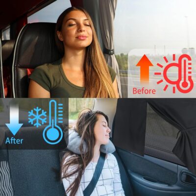 2PCS Car Side Window Shades, Magnetic Double Layer Car Sun Shade for Privacy Block Heat UV Full Shade & Half Shade Options, Vehicle Back Window Curtain for Baby & Kids - Image 5