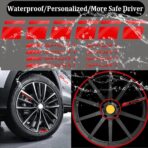 Pincuttee 14pcs Car Decal Stickers,Wheel Rim Decal Sticker,Sport Logo Reflective Stickers,Sport Emblem Car Rear Bumper Sticker,Rear Mirror Decals for All Vehicles(Red,14PCS) - Image 4