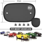 Car Sun Shade, 2 Pack Window Shade for Baby Universal Cling Sunshade for Side Window Sun Glare and UV Protection for Kids/Adults/Pets - 20''x12'' Fits 98% Cars(Suction Cup Stick) - Image 6