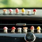 12PCS Mushroom Car Dashboard Decorations, Cute Mushroom Decor for Women Rear View Mirror Ornament Cute Car Decor Interior Dashboard Accessories for Home Office