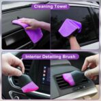Viewsun Windshield Cleaner Tool, 17Pcs Purple Car Interior Cleaning Kit, Detailing Kit Cleaner, Detailing Brush, Cleaning Gel, Inside Cleaning Supplies Accessories for Trucks, SUVs, RVs Window - Image 6
