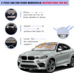 Ziciner 2 PCS Car Windshield Sun Shade, Auto Sun Heat and UV Rays Blocker, 28"×31" Foldable Automotive Front Window Sunshade Protector, Universal Vehicle Interior Accessories (Silver-M) - Image 4