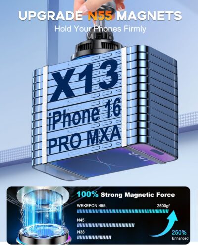 2026 Upgrade TEC & Fan Dual Cooling Magnetic Wireless Car Charger, For Magsafe Car Charger Mount, RGB, Air Vent 15W Fast Wireless Charging Car Phone Holder for iPhone 17/16/15/14/13/12, Samsung ＆Pixel - Image 3