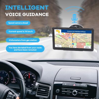 GPS Navigator for Car Truck RV, 7" Touchscreen GPS Navigation System, 2026 Map with Voice Guidance, Speed Alert, Red Light Warning, Custom Truck Routing, Free Lifetime Updates (Blue) - Image 2