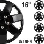 SCITOO 16 Inch Black hubcaps, universally Adaptable to Cars, Trucks, SUVs, Simple to Mount, Elegant Design, rustproof Wheel Rim Cover Set of 4 - Image 9