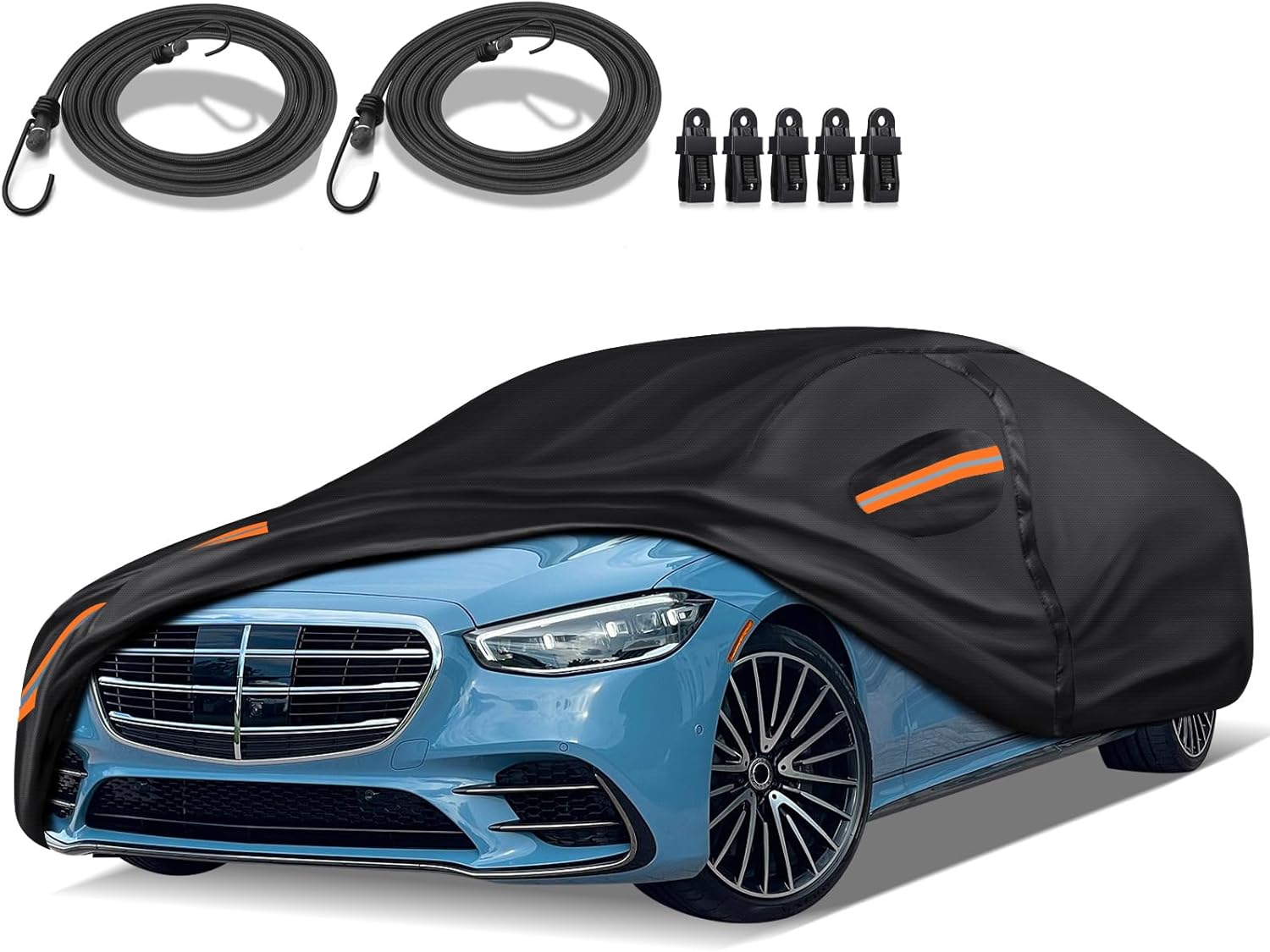 716MMNGJbL._AC_SL1500_.jpg 16-Layer Special Full Car Cover Fit for 2006-2023 MERC-edes Benz S Series S400 S550 S63 AMG, Ultra Heavy 600D Oxford Cloth, All-Weather Protection Summer Sun Exposure Winter Snow Rain Dust UV - Image 1