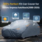 Waterproof Impreza Hatchback（2000-2026 Car Cover with Breathable Vents, [2026 Upgrade] Premium Covers with Cotton Liner and Zipper Door,Sun Rain Snow Dust Uv Protection.(Gift with Towel) - Image 3