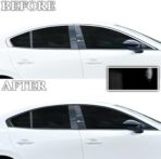 BOGAR TECH DESIGNS for Mazda 3 Sedan 2019-2026 Side Window Chrome Delete – Precut Vinyl Trim Overlay, Gloss Black Blackout Appearance - Image 3