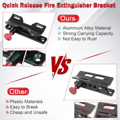 Quick Release Fire Extinguisher Mount Bracket for Jeep Wrangler TJ JK JL JKU Polaris RZR Ranger Cam-Am X3 Universal- Aluminum Adjustable Roll Bar Fire Extinguisher Bracket - Image 7