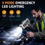 Jump Starter with Air Compressor, 8000A Car Battery Jump Starter (9.0 Gas/8.0L Diesel), 180PSI Car Battery Jumper Starter Portable 12V Jump Box with Jumper Cables, LED Light, Power Bank, LCD Display - Image 6