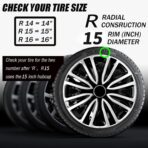 15 inch Wheel Covers for Iron Rim, 15" Hubcap Set of 4, Plastic Cap Rim Covers Wheel Replacement Plastic Hubcaps Automotive Accessories (15inch-Sword-4PCS-Cover, 15 Inch) - Image 8