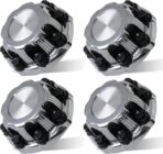 (Set of 4) Chrome Wheel Center Caps 8 Lugs Compatible with Select 16 Inch Van & Truck - Replacement 15039489, 15039488, 9597169, 9597170