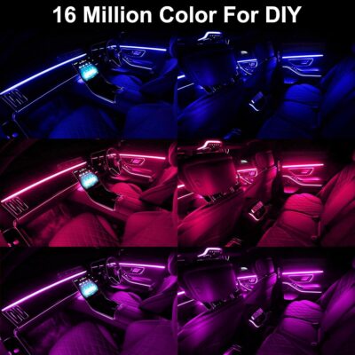 Interior Car LED Strip Lights APP Control, 5 in 1 RGB 16 Million Colors Ambient Lighting Kit with 236 inches Fiber Optic, Music Mode Inside Car Lighting Decorations - Image 7