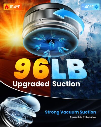 2026 Upgraded 360° Vacuum Magnetic Car Phone Holder for Magsafe [96+LBS Strongest Suction & 2800gf Strongest Magnetic], Adjustable Car Phone Mount for Your Car/Gym/Mirror/Shower for iPhone & Android - Image 3