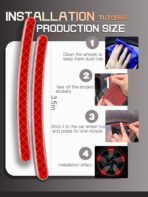 20PCS Car Wheel Reflective Decorative Strip,Night Safety Warning Stickers,Cars,Motorcycles,Bicycles are Applicable, Colorful and Diverse, a Street The Most Beautiful Car (Red) - Image 5