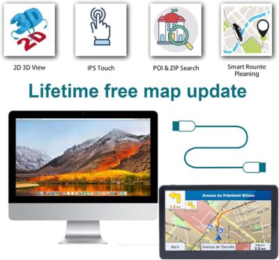 GPS Navigator for Car Truck RV, 7" Touchscreen GPS Navigation System, 2026 Map with Voice Guidance, Speed Alert, Red Light Warning, Custom Truck Routing, Free Lifetime Updates (Blue) - Image 5