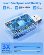 FAHREN 2026 Upgraded Android Auto & CarPlay Wireless Adapter Apple iPhone, One Click Multi Device Switching, Ultra-Fast 5.8GHz WiFi, Bluetooth 6, Plug & Play USB-A/C for 2016+ Car Models - Image 6