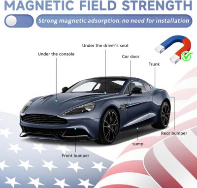 0.8 inch!Hidden Mini GPS Tracker for Vehicles Portable Real Time Magnetic Tracking Device Car Full Global Coverage Location Kids Dogs Trucks Person No Subscription Required Monthly Fee (Medium Size) - Image 2