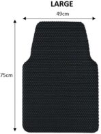Universal Car Floor Mat Hex Style Dirt Catcher Anti-Slip Heavy Duty Waterproof Easy Clean - (Black, Driver Side, Large 1 Piece)