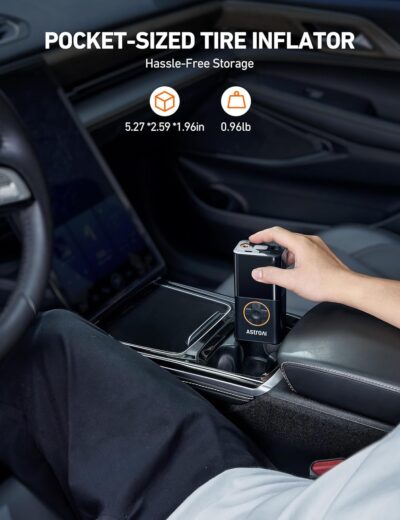 AstroAI L7 Tire Inflator Portable Air Compressor Cordless Mini Bike Pump with Digital Dual Values Display, 150 PSI Car Tires Air Pump with LED Lights&Pressure Gauge for Auto, Motorcycles, Bikes, Balls - Image 6