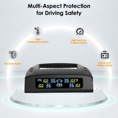 Tymate RV Tire Pressure Monitoring System, Solar Charge TPMS, 6 Sensors & 5 Alarm Modes, M7-3 2024 Updated Color Display, W/Repeater for Longer Distance Transmission, 0-87 PSI for RV Trailer Camper - Image 4