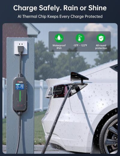 12A-16A Level 1&2 Charger for tesla Adjustable Current, Delay Charge & Smart Display NACS Mobile/Home Charger, 21ft Mobile Connector Cable for Model X/Y/3/S/Cybertruck, NEMA 6-20/5-15 Plug, 110-240V - Image 7