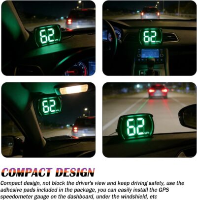 Car HUD Digital Speedometer for Car with HD MPH Display,USB Plug & Play GPS Speedometer MPH with Large Font Display & Shading Plate,Portable Heads up Displays for Cars,SUVs,Trucks - Image 7