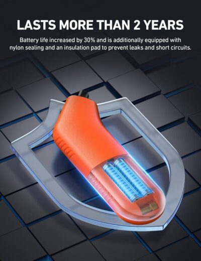 AstroAI Digital Tire Pressure Gauge 3-300PSI Calibrated to ANSI B40.7 Grade 2A (0.5%), Backlight and Flashlight, Presta Valve Adaptor Included, 4 Units, AAA Batteries, Orange - Image 2