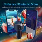 Upgraded V5.3 FM Bluetooth Transmitter, Bluetooth Car Adapter QC3.0 & LED Backlit Wireless FM Radio Adapter Music Player/Car Kit, Siri Google Assistant - Image 6