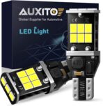 AUXITO 912 921 LED Bulb for Backup Light Reverse Lights High Power 2835 15-SMD Chipsets Error Free T15 906 922 W16W Bulbs, 6000K White, Exterior Light Bulbs (Upgraded, Pack of 2)