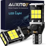 AUXITO 912 921 LED Bulb for Backup Light Reverse Lights High Power 2835 15-SMD Chipsets Error Free T15 906 922 W16W Bulbs, 6000K White, Exterior Light Bulbs (Upgraded, Pack of 2)