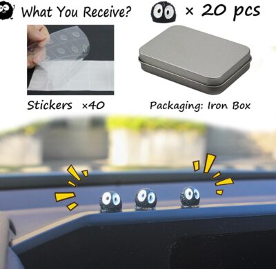 20 Pcs Cute Soot Sprite Car Decor Rearview Mirror Accessories - Cute Decor for Car Home and Office Gifts - Image 2