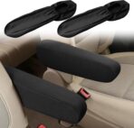 2PC Car Front Seat Armrest Covers,Universal Size Seat Arm Rest Cover,Flat Cloth Fabric Armrest Cover,Car Interior Accessories(Black,1Pair)