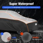 Favoto Hail Protection Car Cover - Waterproof SUV Car Cover Padded Anti-Hail Snow Rain Protector for Automobiles Outdoor Heavy Duty with Reflective Stripes Full Exterior Cover Fits SUV up to 198" - Image 3