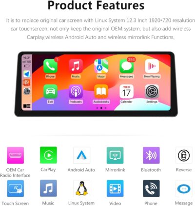 Ultra Narrow 12.3 inch 1920 * 720 Android Auto for BMW 1/2/3/4 Series F20 F30 2011-2016 NBT Carplay Car Radio Multimedia Player Stereo Touch Screen Bluetooth (Linux NBT System) - Image 6