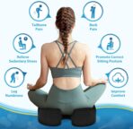 BlissTrends Seat Cushion,Thick Memory Foam Cushions for Office Chair, Car Seat, Airplane, Relieving Pressure Tailbone Sciatica Back Pain for Long Sitting Office Workers, Car Drivers 4.7in Thick Black - Image 9