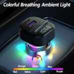 Bluetooth 5.3 FM Transmitter for Car, Bluetooth Car Adapter with Type-C PD(30W) Charger and QC3.0 USB Port, Wireless FM Radio Transmitter, Support MP3 Player, Handsfree Calling, LED Backlit,U Disk - Image 4