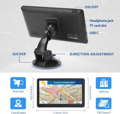 GPS Navigator for Car Truck RV, Latest 2026 Map(Free Lifetime Updates) 7 inch Touch Screen Car GPS Navigation,Support Voice Turn Direction Guidance/Speed and Red Light Warning/Custom Truck Routing - Image 6