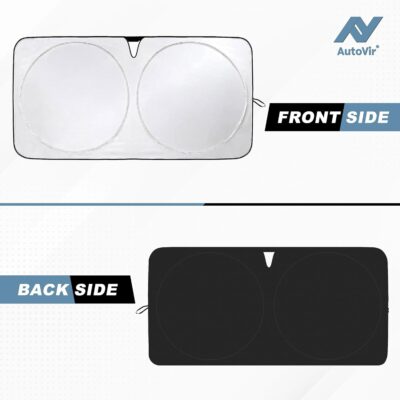Tesla Windshield Sun Shade for Model 3 and Y - Size (56" x 36"), Premium 240T Reflective Sunshade, Heat Shield, UV Protection Foldable Front Window Sunshade with Storage Pouch Tesla Car Accessories - Image 7