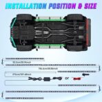 Nilight 6Pcs Car Underglow Neon Accent Strip Lights 300 LEDs RGB Multi Color DIY Sound Active Function Music Mode with APP Control and Remote for Van SUV Truck - Image 4