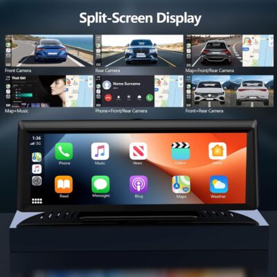 8.1" Portable Wireless Carplay Screen for Car, 2K Dash Cam & 1080P Backup Camera, Touchscreen Car Stereo with Apple Car Play/Android Auto, GPS, Bluetooth, Mirror Link, Voice Control for All Vehicles - Image 5